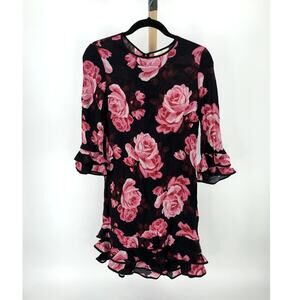 kate spade rosa print long sleeve mini dress